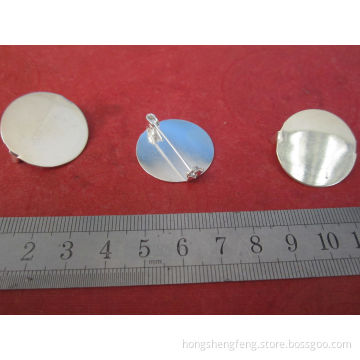 Silver Color Round Metal Badge Base Safety Pin